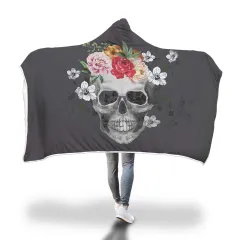 Hooded Blanket Cloak 3D Digital Printing Nap Blanket Skull - Bejirog 150X130Cm - View 1