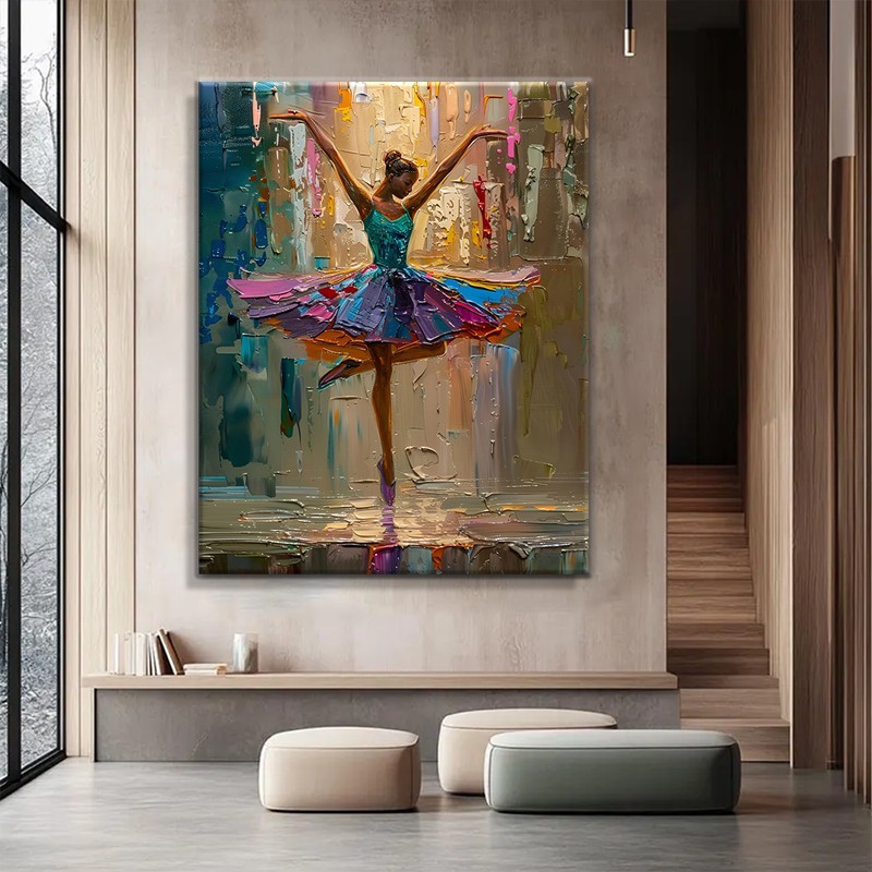 Hand-Painted Oil Paintings On Canvas Abstract Dance Girl Painting Wall Picture For Living Room Home Decor Art No Framed 3