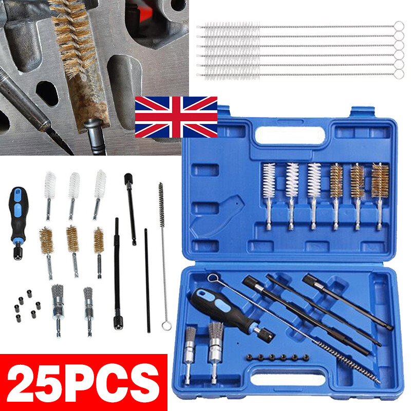 25PCS D Iesel Injector Seat Cleaning Brush Tool Engine Injectors Cleaner Kit — image 2