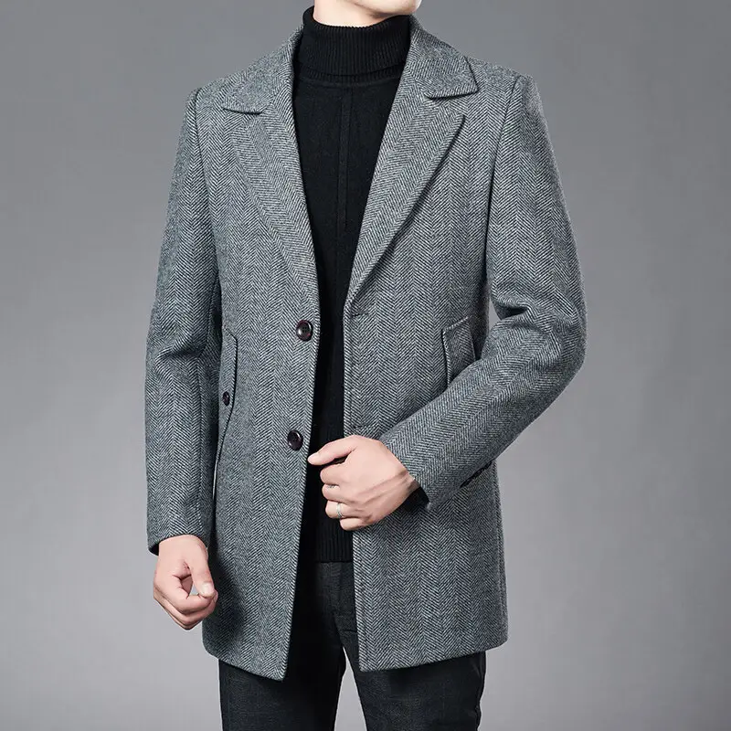 Woolen Coat Men's Autumn Winter Business in Britain