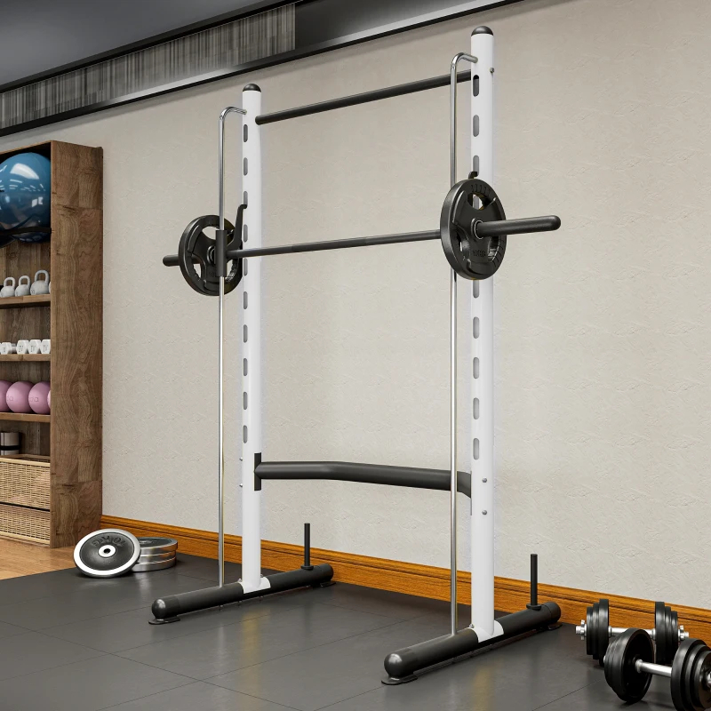 Squat Rack With Pull Up Bar And Barbell Bar Adjustable Bench Press Multi-Function Weight Lifting Half Rack, WhiteMultiple Packages — foto 6