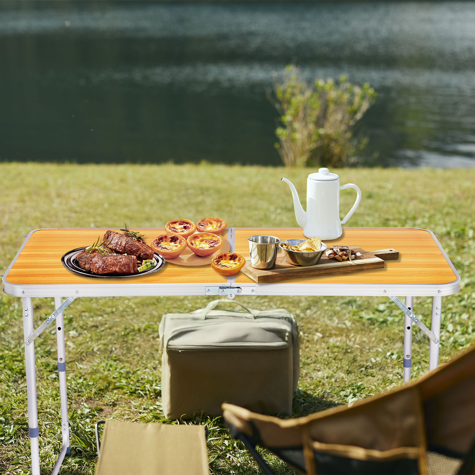 Table pliante à hauteur réglable de 4 pieds – Image 9