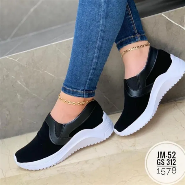 Flat Sneakers Women Breathable Walking Shoes Black - Shop at LoveMi
