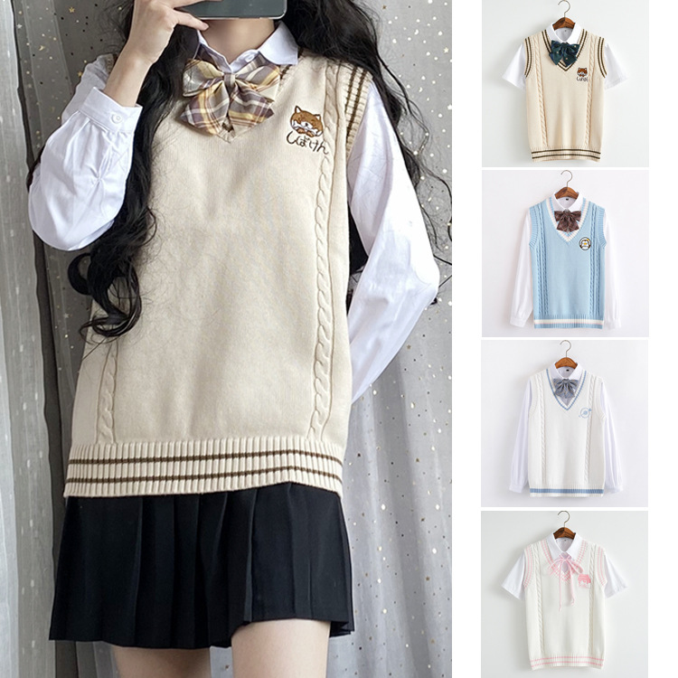 Embroidery Couple Knit Jk Uniform Women's Sweater