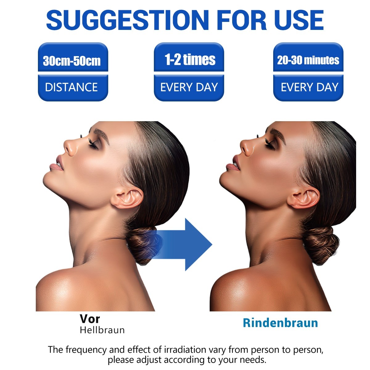 For Home Facial Tanning Light Face Body Tanner Full Blue Sun Solarium Lamp 50W — image 4