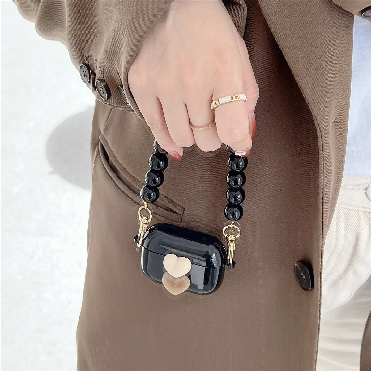 Suitable For Bluetooth Earphone Protective Cover Generation Three-dimensional Love Plush Pro