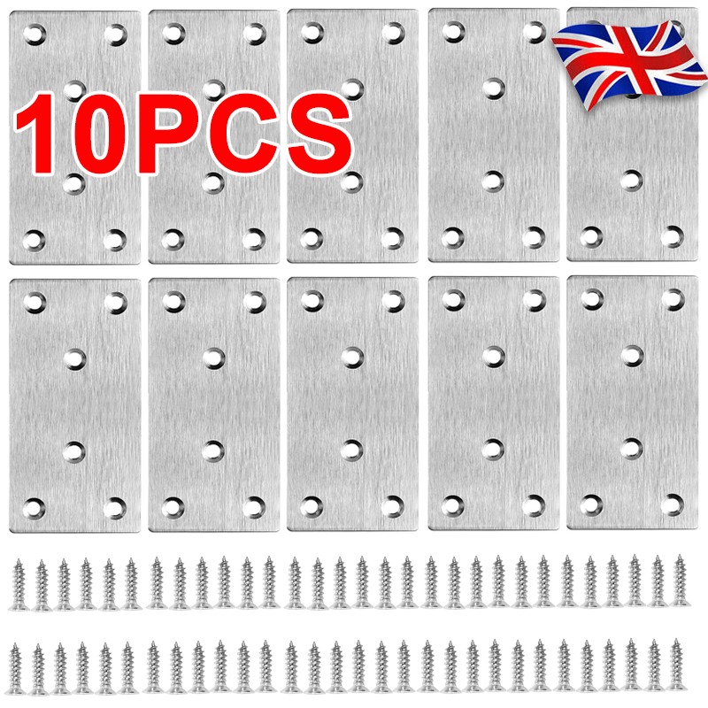 10PCS Flat Joining Metal Plates Brackets For Wood Railway Sleeper 80mm — image 6