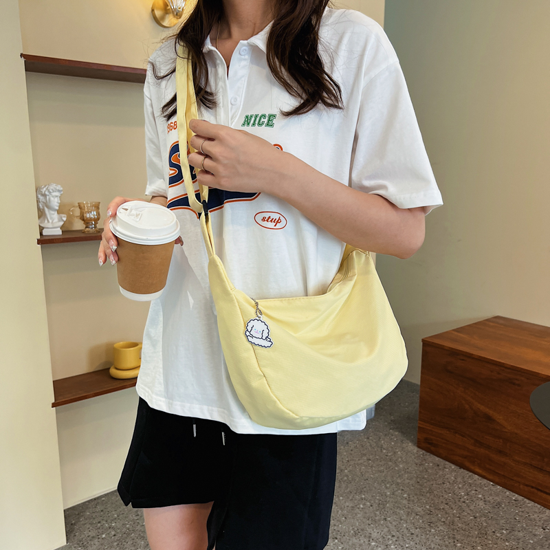 Title 10, One Shoulder Bag Simple Solid Color Dumpling Vi...