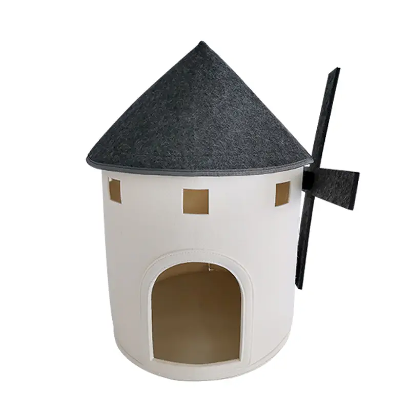 Windmill Cat Bed House with Removable Cushion