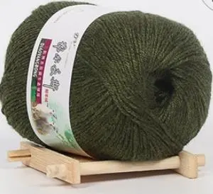 Cashmere Thread Woven Hand-knitted Medium Thick And Pure Baby Wool Scarf Thread - Tea Green