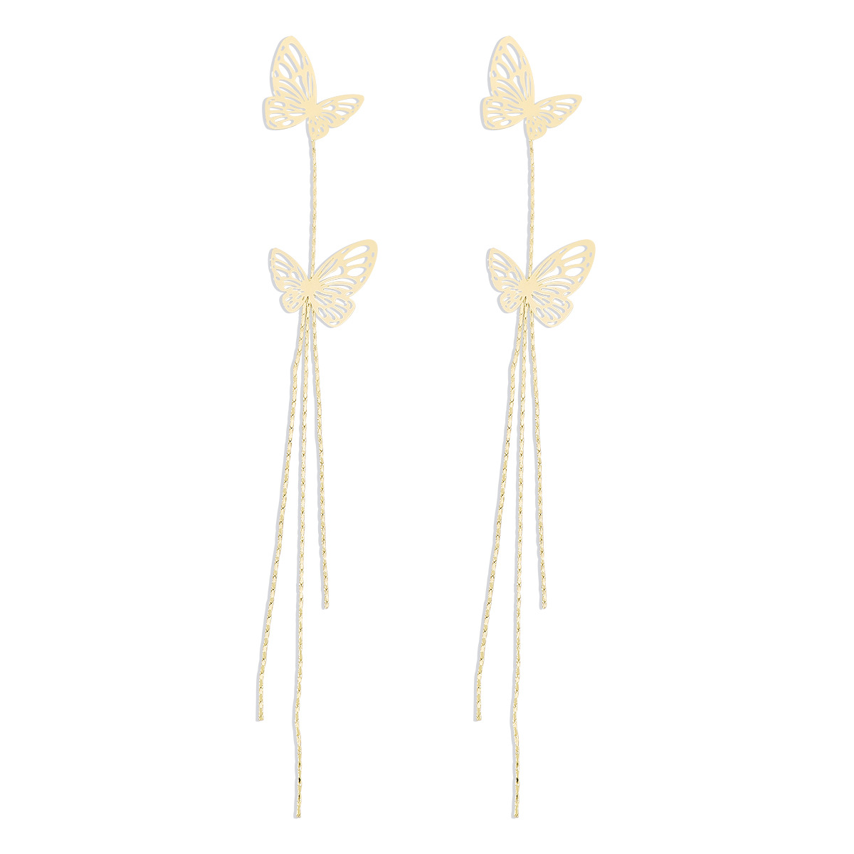 Title 3, Long Tassel Fairy Earrings Hollow Butterfly