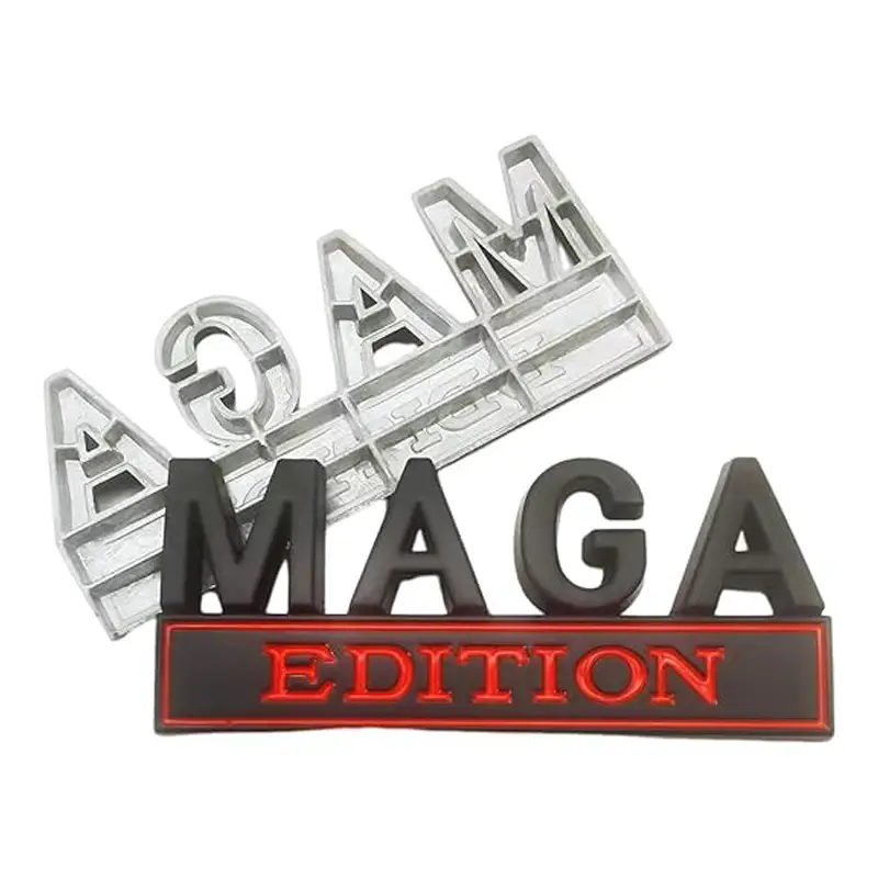 4pcs MAGA Edition Car  Metal Badge Sticker Truck Replacement, Suitable For General Motors SUV,Motorcycle, Bicycle Chrome Alloy