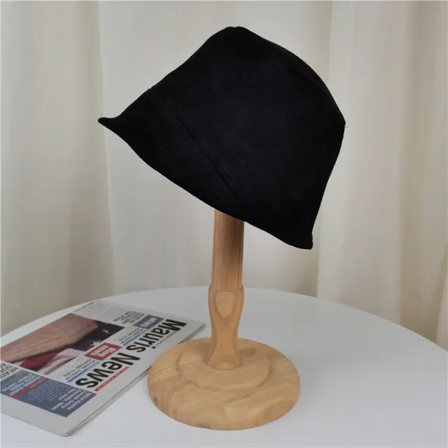 Net Red Plain Face Cover All match Suede Fisherman Hat Black - Shop at LoveMi