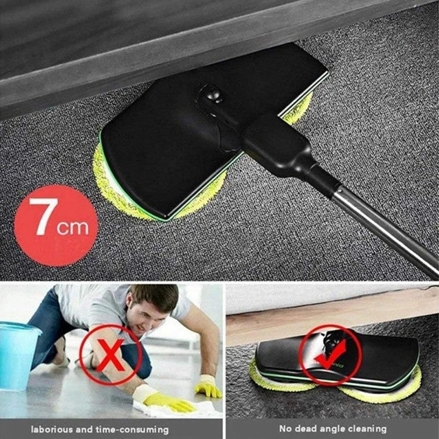 UK Cordless Power Electric Spinning Mop Rechargeable Floor Cleaner Scrubber 6