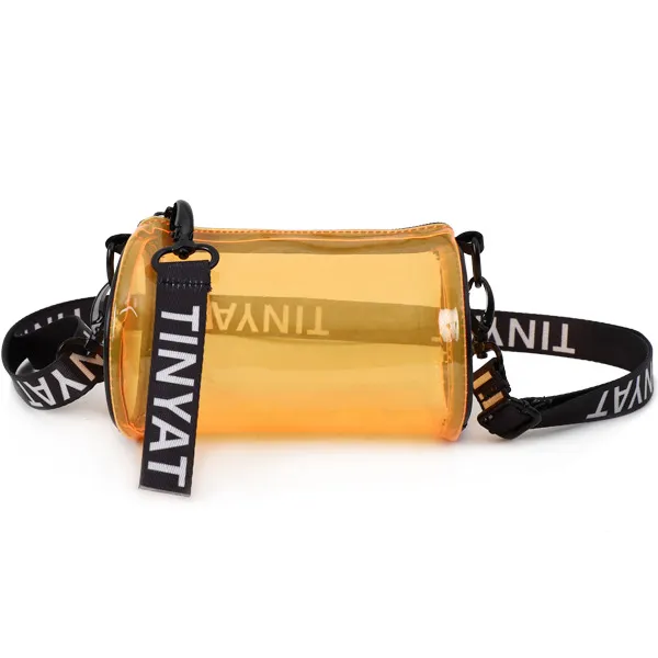 Transparent Jelly Women's Bag Shoulder Messenger Bag Mini Mobile Phone Bag Orange - Shop at LoveMi