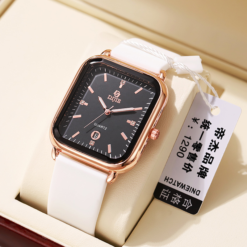 New Large Dial Square Silicone Unisex Couple Watch 7