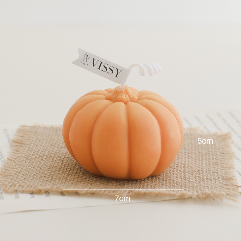 Home Halloween Simulation Pumpkin Candle (Milk white)