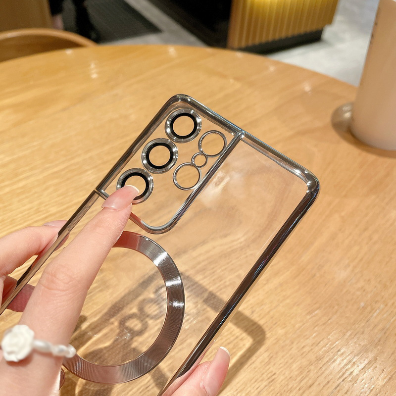 Electroplating Magnetic Mobile Phone Case Wireless Charging Transparent - Image 8