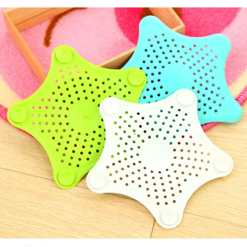 3PCS Silicone Starfish-shaped Sink Drain Filter Bathtub Hair Catcher Stopper