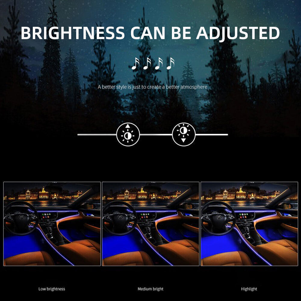 Symphony Full RGB LED Car Interior Acrylic Light Ambient Strip APP Control — image 5