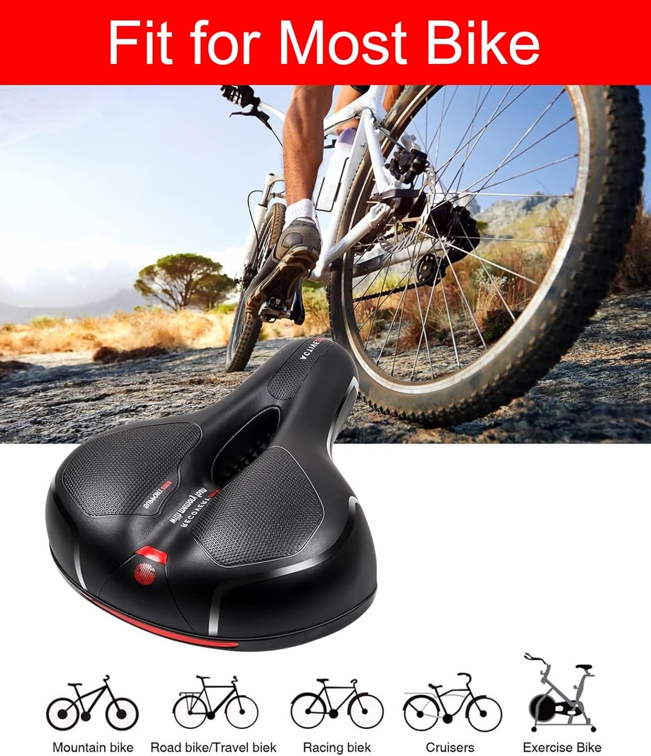 Super Soft Comfy Gel Big Bum Bike Saddle Seat Mountain  Sport Road Bicycle UK