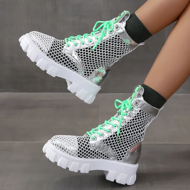 Cross Strap Thick Sole Outside Wear Solid Color Doc Martens Boots For Women Green - Shop at LoveMi