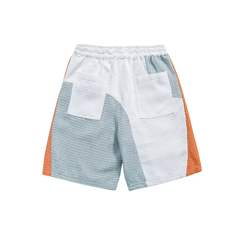Men's New Rainbow Drawstring Waffle Sports Shorts