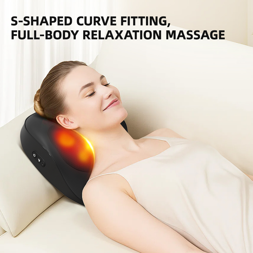 Smart Massage Cushion 3 Speed Multifunction Neck Back Shoulder Massager With Heat Relief Home Office Car Portable Relaxation Gift