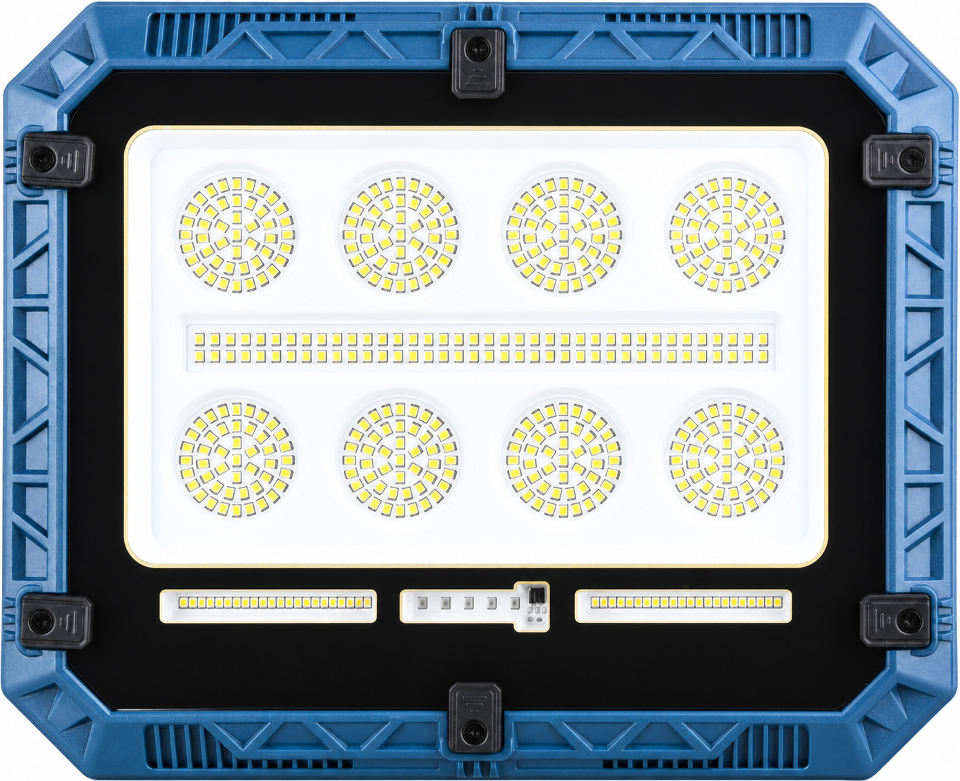 Solar Powered Rechargeable Battery Display 18650 W8115 4 LED Safety Light OEM Lighting Factory Outdoor