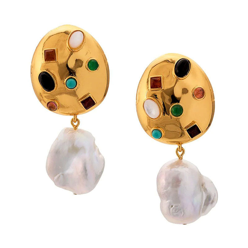 South Korea Dongdaemun Pearl Pendant Personality Earrings