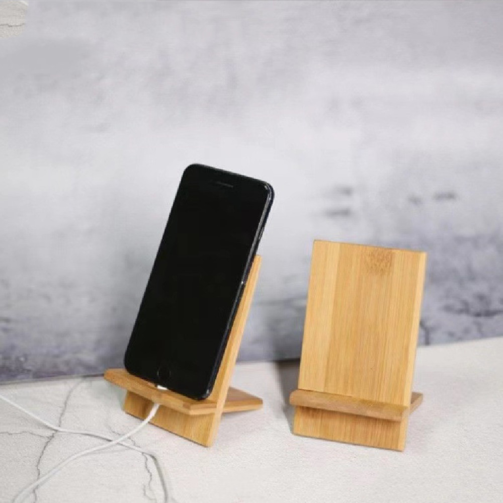 Desktop Bamboo Phone Holder Charging - Image 5