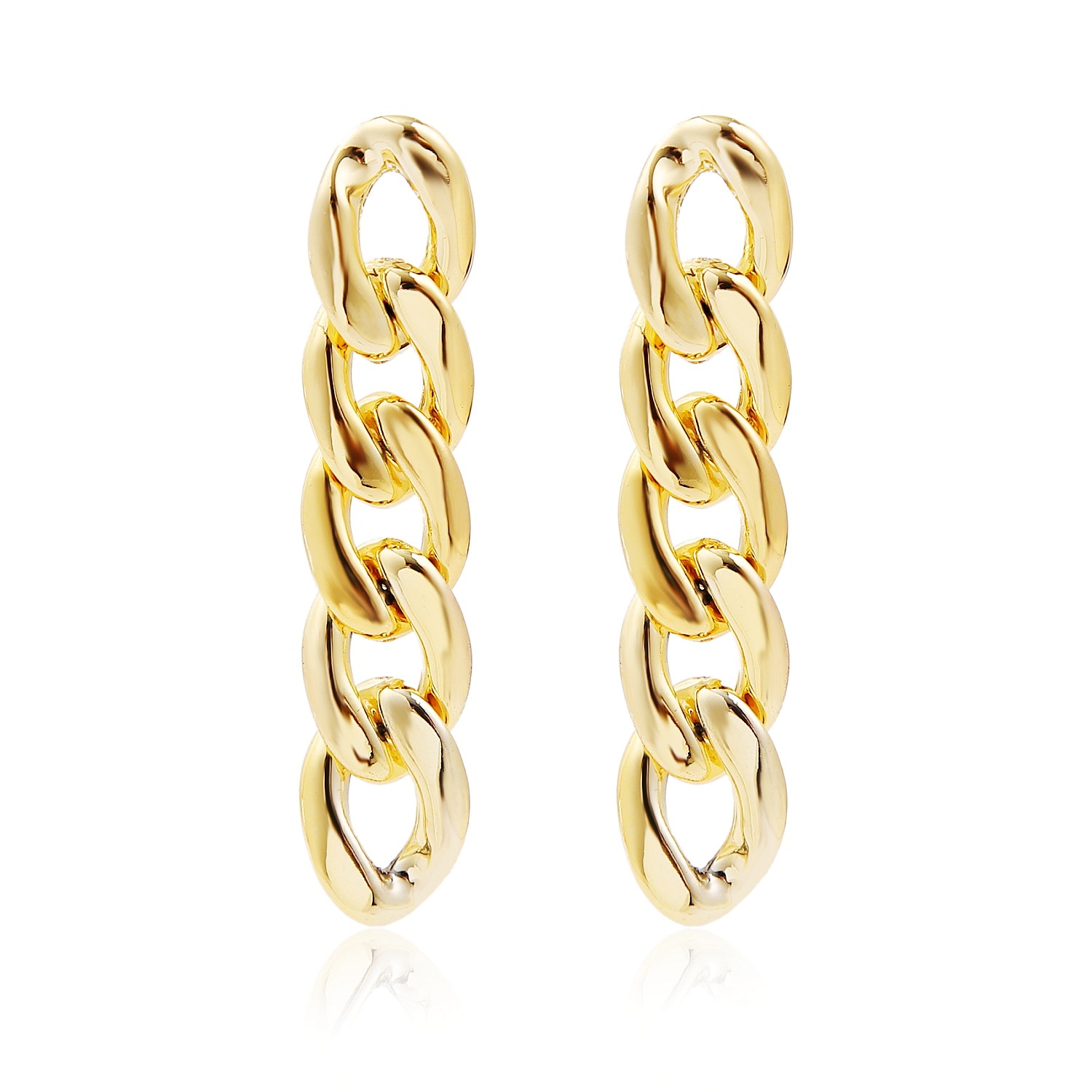 Earrings Gold CCB Long Chain-shaped Ins Fashion Exaggerated Earrings