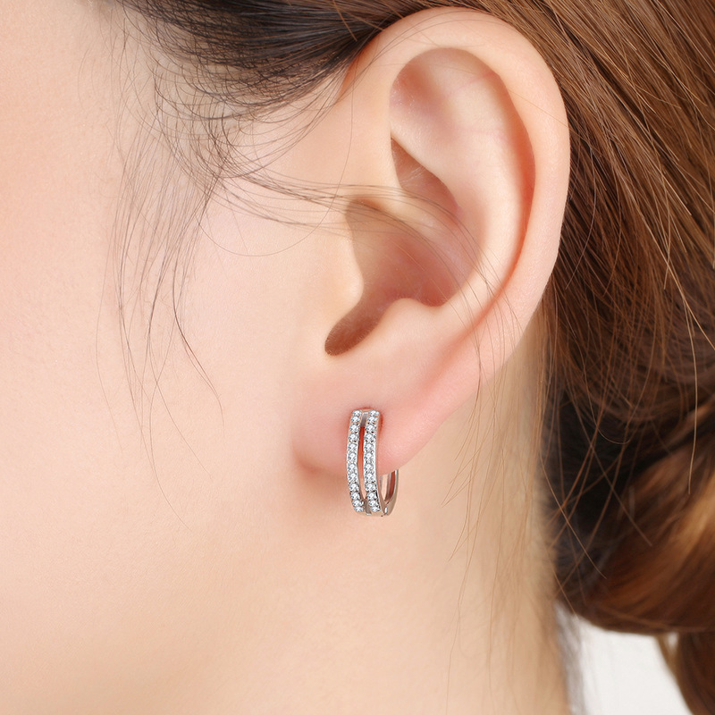 Title 6, Summer Ear Buckle Earrings Double Row Drill