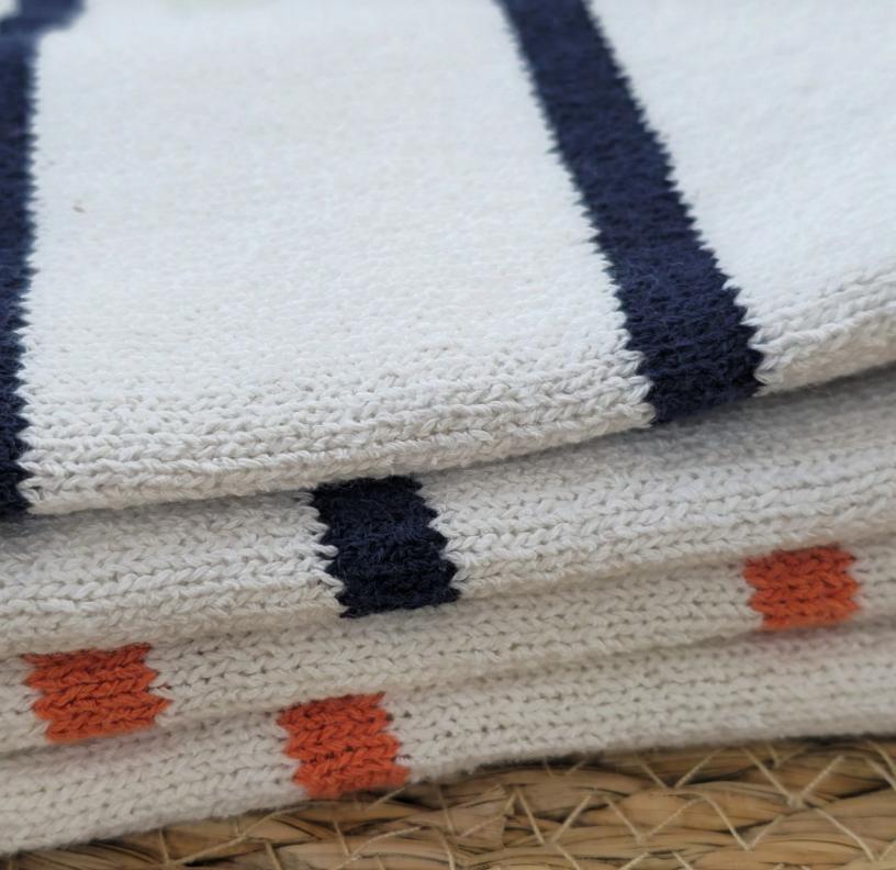 women’s striped sleeve knit cardigan