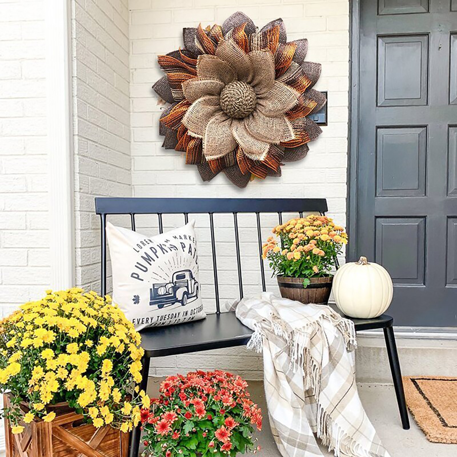 Halloween Autumn Color Wreath 40cm Cloth Harvest Festival