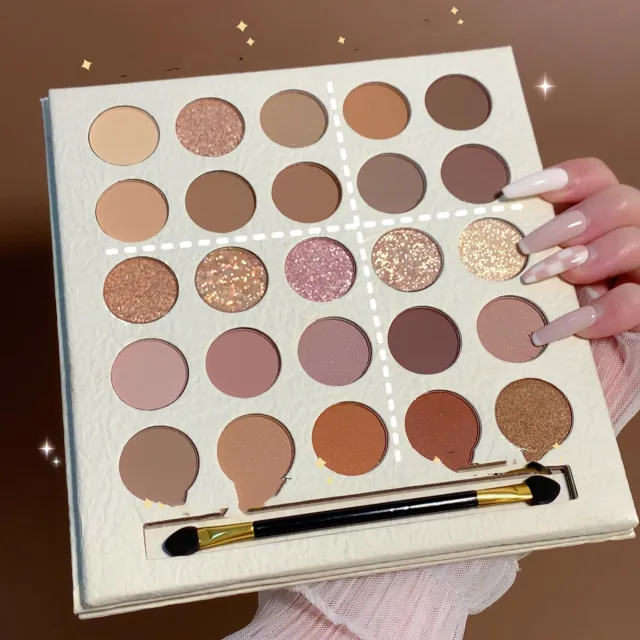 Creamy Elf Eyeshadow Palette Pearly Matte Milk Tea 25Color Eyeshadow Palette - Shop at LoveMi