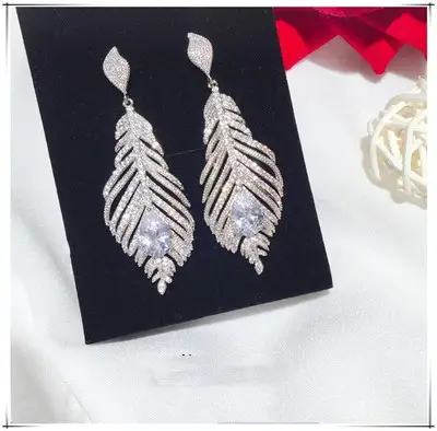 Zircon Crystal Earrings Tassels Long Fashion Women