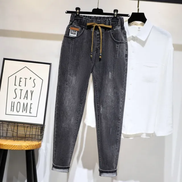 Women's Spring And Autumn Skinny Jeans Grey - Shop at LoveMi