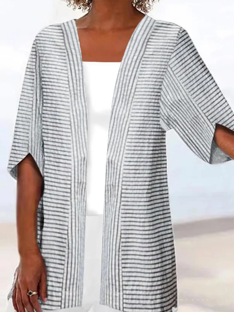 Printed Loose Top Fashion Coat