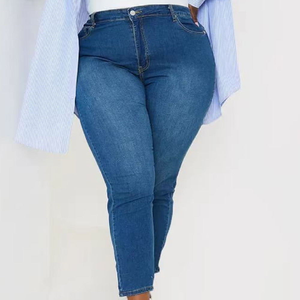 New Women's Fashion Casual Jeans Light Blue Ninth Pants - Shop at LoveMi