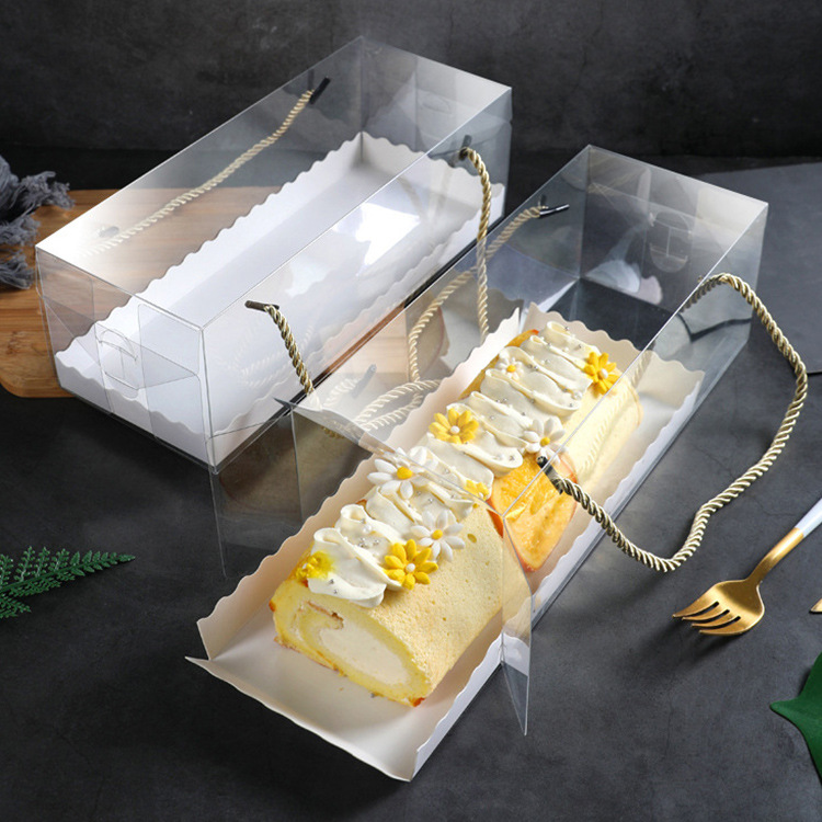 Title 4, Transparent Portable Cake Roll Packaging Box