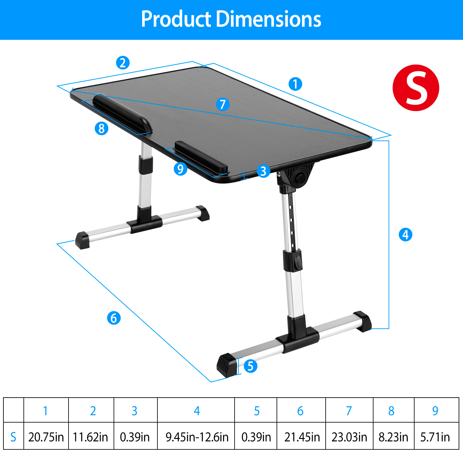 S-L Size Options -- 1Pc Foldable Laptop Stand Height Angle Adjust Notebook Bed Desk Breakfast Reading Table For Sofa Couch Floor Dormitory