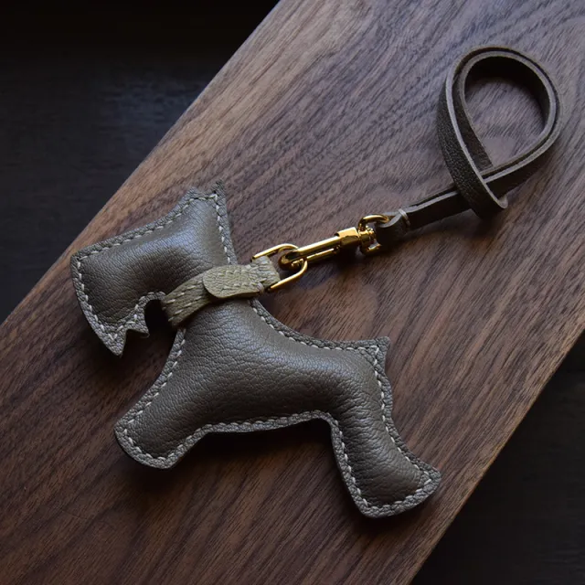 Women's Fashion Simple Handmade Leather Car Key Pendant Grey - Shop at LoveMi