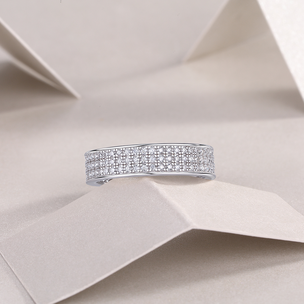 Platinum-Plated Moissanite Ring Set, picture 3 of 5