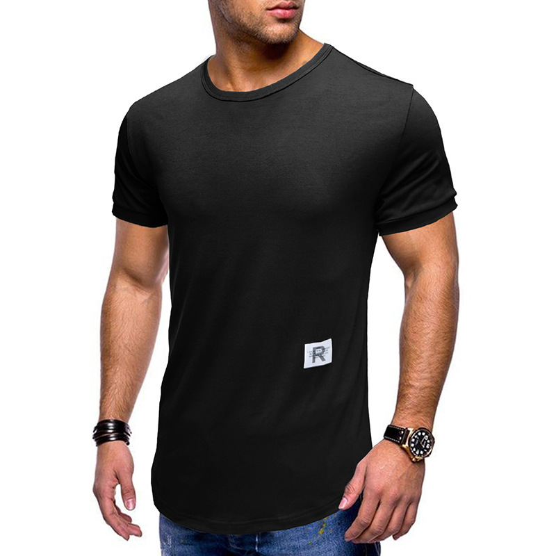 Men's Simple Short Sleeve T-Shirt Sports Solid Color Loose
