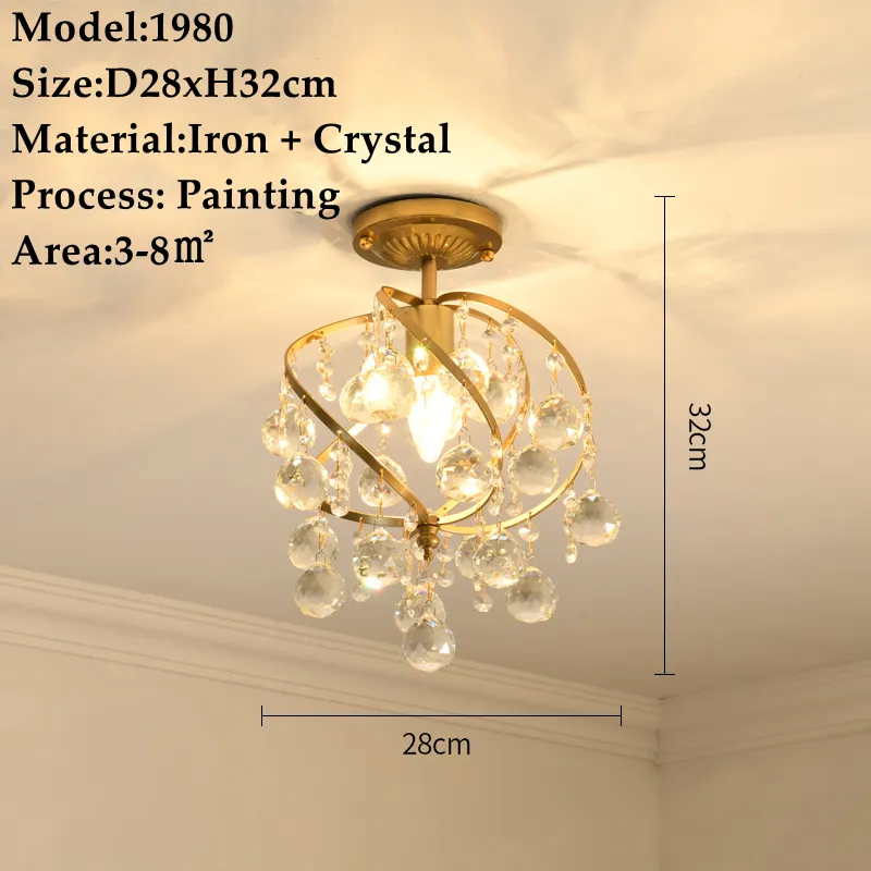 American Small Chandelier Balcony Aisle Corridor Single