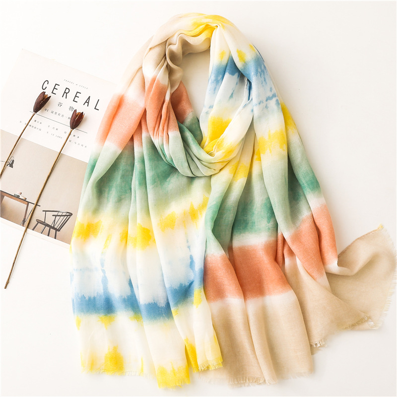 Title 14, Cotton And Linen Feel Satin Cotton Scarf Female...