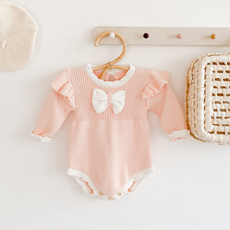 Girl Baby Bow Long Sleeve Jumpsuit