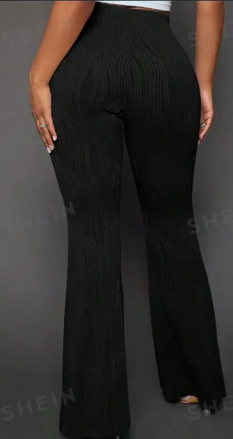 Solid Flare Leg Pants Black - Shop at LoveMi