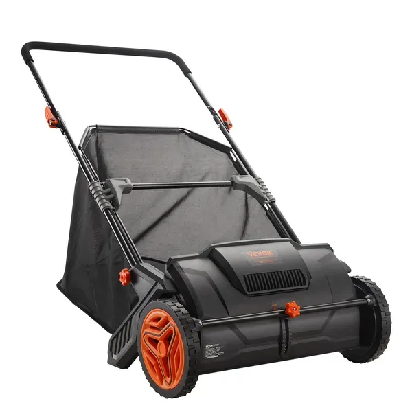 Push Lawn Sweeper, 21inch Leaf & Grass